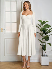 Long Sleeve Tie Back A-Line Dress