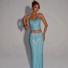 Diamonds Glitter Backless Mini Dress