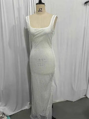 Diamonds Glitter Backless Mini Dress