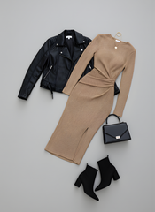 The Twist Front Midi Bodycon Dress