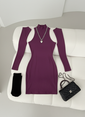 Sleeveless Mini Dress – High Neck Lace-Up