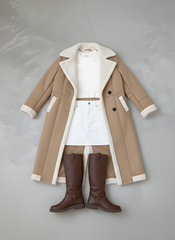 The Khaki Shearling-Lined Long Coat