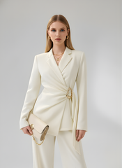 The Apricot Gold-Buckle Two-Piece Suit Set