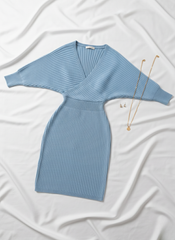 Batwing Sleeve Knit Bodycon Dress