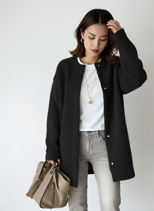Women's Wool-Like Oversized Button-Up Coat