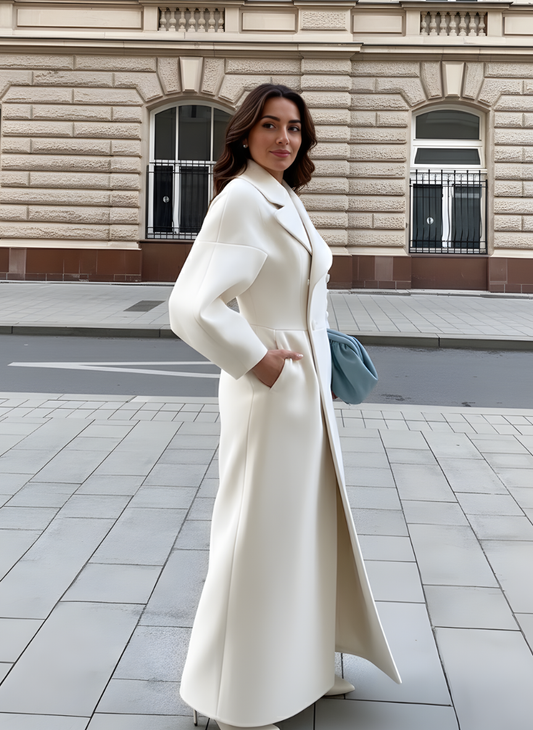 Women's Double-Breasted Belted Long Coat