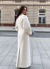 Women's Double-Breasted Belted Long Coat