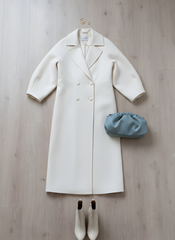 Women's Double-Breasted Belted Long Coat