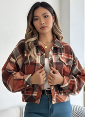 Women's Plaid Button-Down Shacket