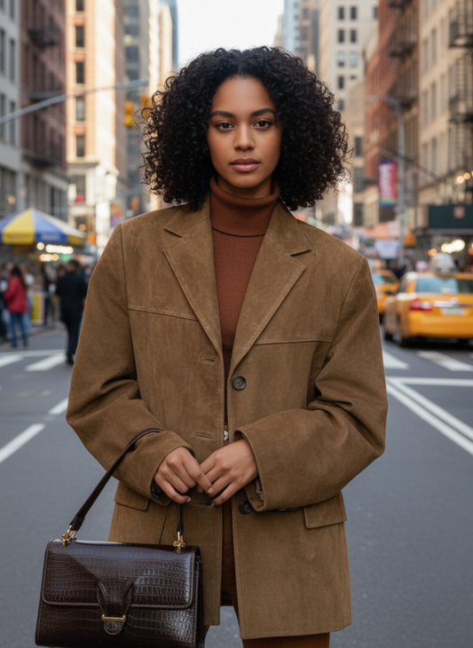 Women's Suede-Look Blazer Jacket