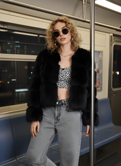 Noir Luxe Hooded Coat