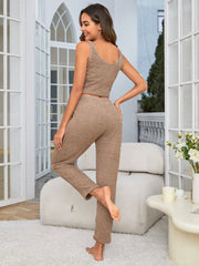 The 3-Piece Brown Ribbed Lounge Set