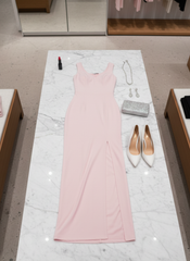 Backless Lace-Up Slit Dress