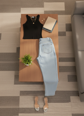 Micro pull mid waist jeans