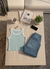 Micro pull mid waist jeans