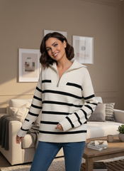 New zippered striped base shirt