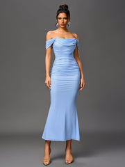Off Shoulder Ruched Bodycon Dress