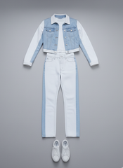 Women's Patchwork Contrast Denim Jacket