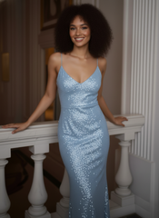 The Fashion temperament beaded halter dress