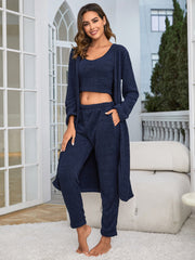 The 3-Piece Blue Ribbed Lounge Set